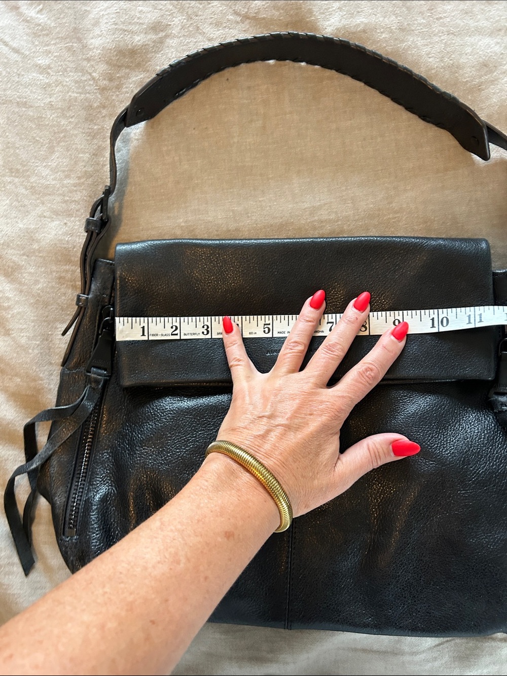 Aimee Kestenberg Black Pebbled Leather Shoulder Bag - Picture 14 of 16